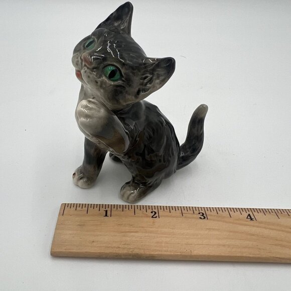 Goebel Vintage Porcelain Cat W. Germany Figurine Goebel Backstamp 1970s gray - Picture 11 of 13
